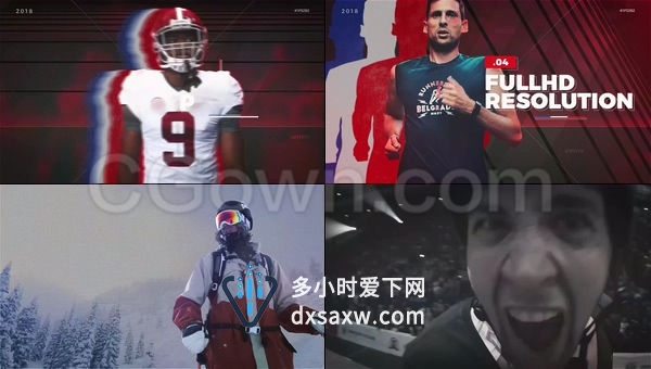 健身跑步运动训练视频电视广播体育比赛栏目包装宣传预告片-AE模板下载