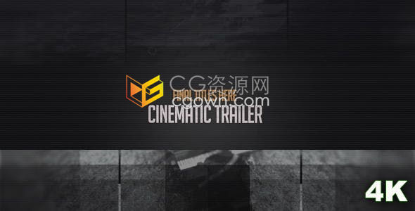 4K图文错位信号损坏过渡效果动作电影介绍动态视频预告片-AE模板