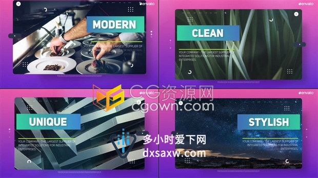 4K分辨率时尚彩色宣传片公司企业商业服务介绍合作客户推广视频-AE模板下载