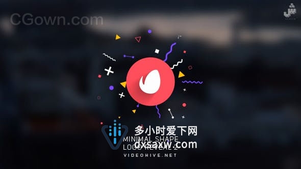 超高清4K简约迷你圆球图标弹跳旋转碰撞演绎时尚标志片头动画-AE模板