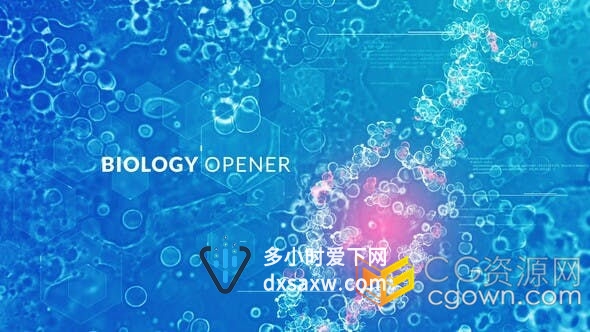 细菌菌落动态图形细胞DNA链显微镜实时录像应用于生物医疗医药健康宣传片头-AE模板