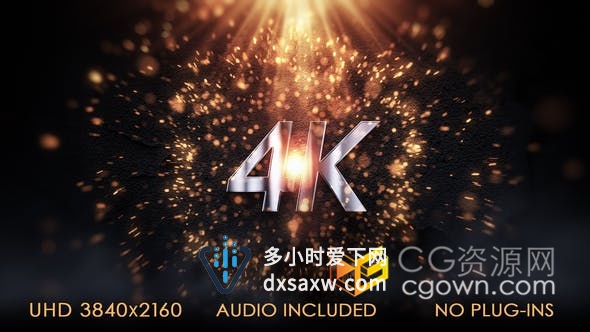 4K金属感标志LOGO冲击猛击爆炸演绎闪光火花粒子片头动画-AE模板下载