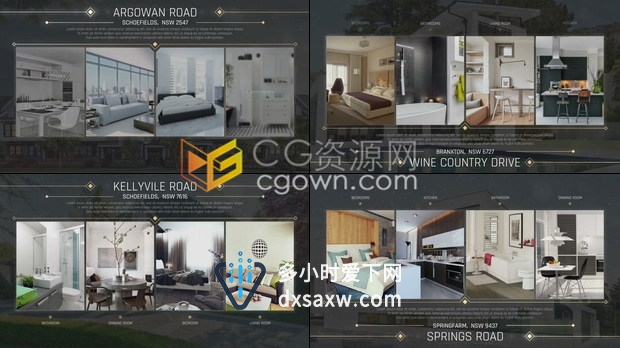 房地产物业促销宣传房地产图标动画住宅酒店公寓室内设计视频广告-AE模板