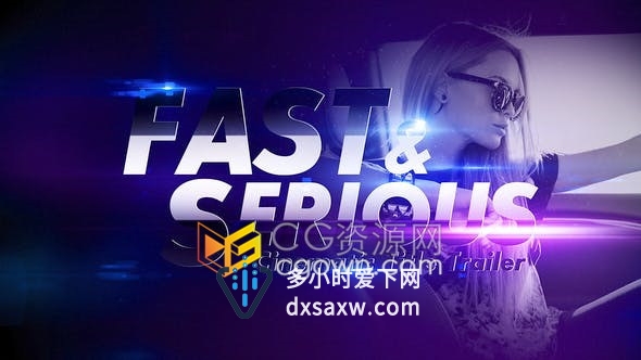 电影片头预告片制作AE模板像速度与激情能量光效文字动画效果视频