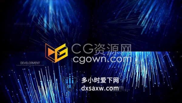 AE模板-高科技光束粒子标题科幻激励电影预告片光纤技术宣传视频