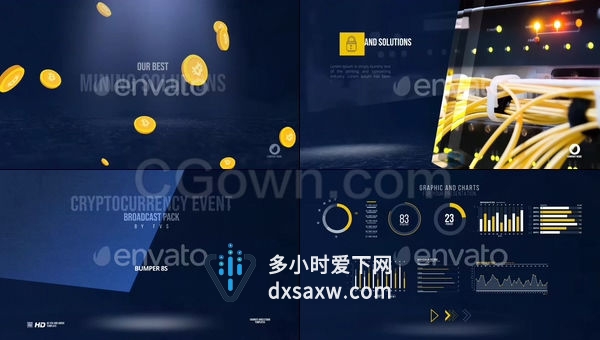 区块链服务ICO演示虚拟加密货币广播宣传包装在线交易平台推广视频-AE模板