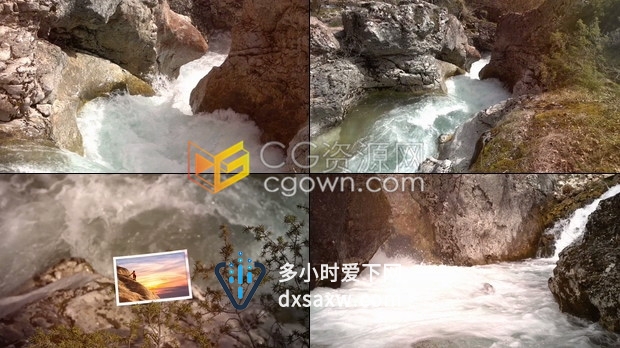 实拍视频结合真实自然场景摆放展示照片冒险旅行婚礼假期视频相册-AE模板