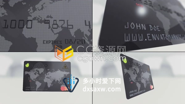 三维信用卡银行卡广告银行业务介绍展示动画-AE模板下载