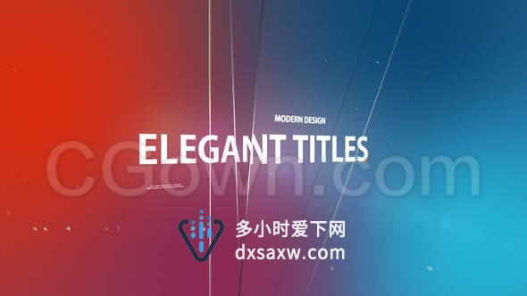 三维抽象线条展示现代科技网络公司文本标题动画-AE模板下载