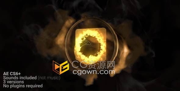 黄金风暴粒子特效演绎暗沙标志LOGO标题片头动画-AE模板下载