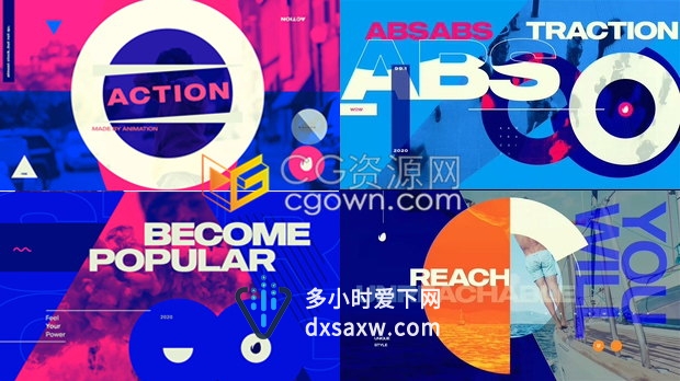 AE模板下载动感创意文字标题排版动画运动宣传海报短片视频片头