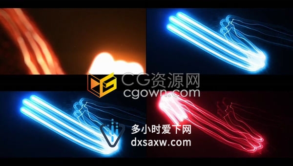 光效粒子飞行轨迹扭曲旋转揭示LOGO片头动画-AE模板下载