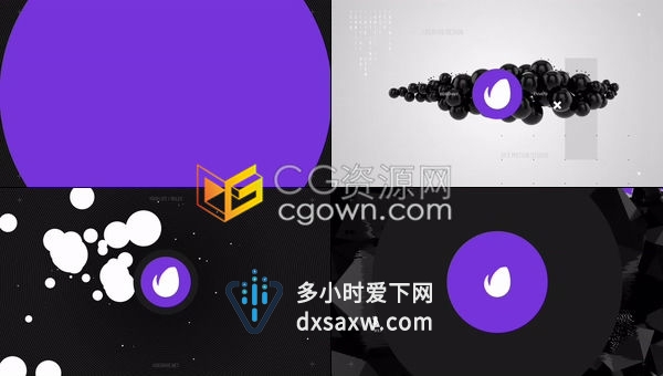 活力3D抽象形状创意动画电视节目广告演示社交平台视频开场片头-AE模板