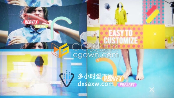 动感时尚彩色图文介绍开场白可爱幻灯片演示快速商业宣传片-AE模板