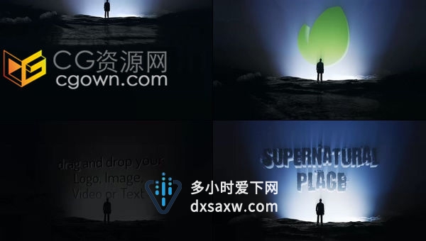 地狱之门神秘超自然场景标志揭示科幻恐怖主题电影开场LOGO动画-AE模板