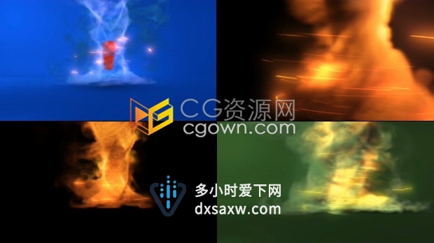 龙卷风闪电烟雾风暴粒子特效演绎LOGO视频片头动画-AE模板下载