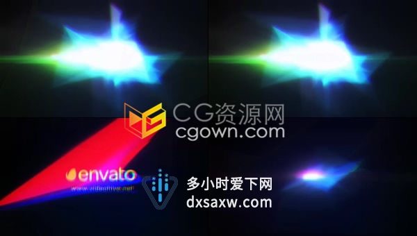 几何多边形快速分形毛刺冲击特效展示抽象标志LOGO动画-AE模板下载