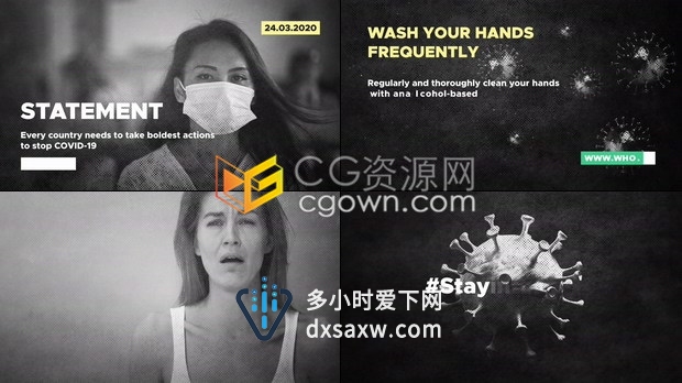 新型冠状病毒介绍包装视频病毒防御感染医学科学宣传幻灯片-AE模板下载