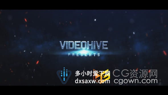 史诗大气粒子上升闪光耀斑文本标题预告片-AE模板下载
