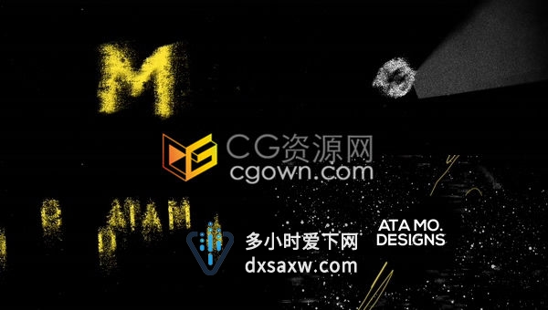 动态涂鸦Grunge故障效果变形动画快速揭示文本标志LOGO片头-AE模板