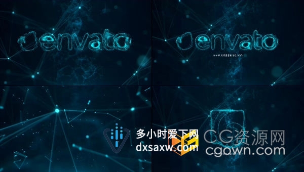 科幻未来Plexus粒子轨迹展示互联网IT技术企业LOGO标志片头-AE模板下载