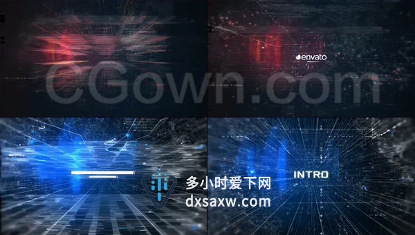 三维点线世界信息图形互联网技术5G时代数据快速介绍宣传片头-AE模板