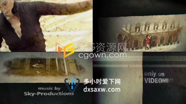 残旧三维泥土墙面烟雾故障特效展示复古图文标题视频开场-AE模板下载