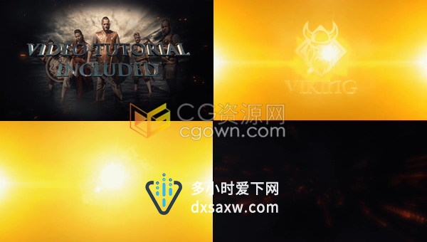 E3D制作三维金属文字动画震撼史诗电视预告片头游戏宣传视频效果-AE模板下载