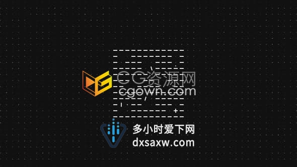 AE模板-简约黑色方块创意图形变换标题LOGO片头动画