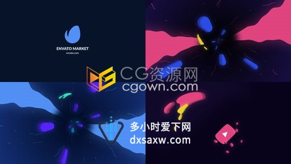 时尚卡通水滴液体元素隧道空间感缩放LOGO门户站点频道标识动画-AE模板下载