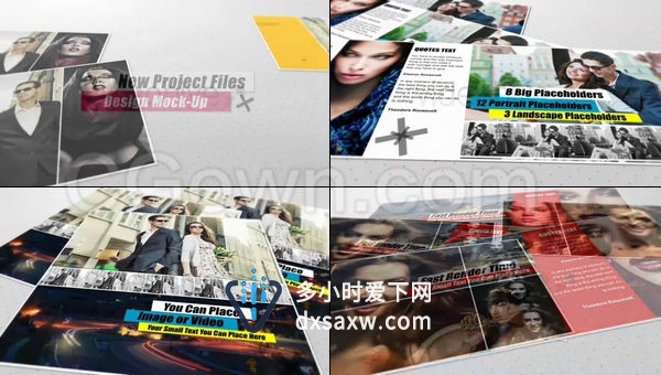 企业宣传册单张设计商业杂志时装秀摄影作品新闻版面展示包装视频-AE模板下载