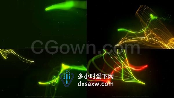 抽象空间彩色轨迹光效优雅粒子字符串标题动画-AE模板下载