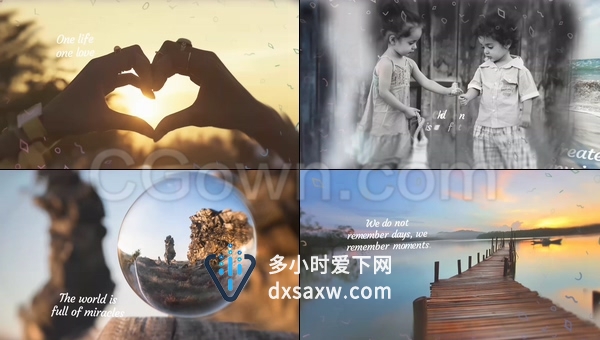 时尚炫酷视差效果paralax浪漫婚礼爱情温馨家庭幻灯片相册-AE模板下载