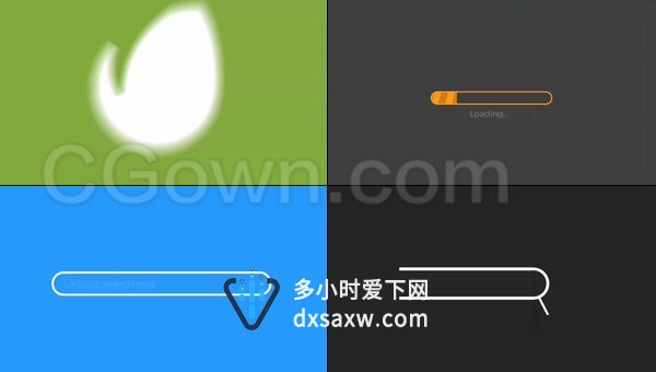 快速独特扁平加载标志揭示商业社交企业业务LOGO动画-AE模板