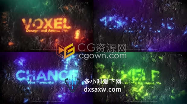 炽热熔岩熔化热浪效果发光LOGO动画视频片头制作工程-AE模板