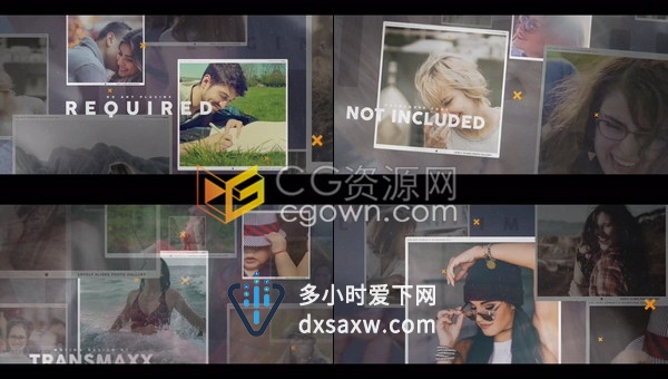 浪漫爱情相册照片开场家庭温馨爱情浪漫相框照片展示动画视频相册-AE模板下载