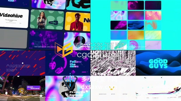宣传短片制作动态介绍文字创意排版图形动画背景视频包括音效素材-AE模板下载