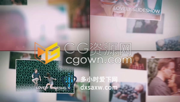小清新可爱视差遮罩效果复古婚礼旅游回忆照片活动相册-AE模板