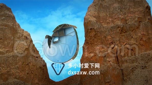 三维抽象元素标志拉伸挤出真实场景反射LOGO动画-AE模板