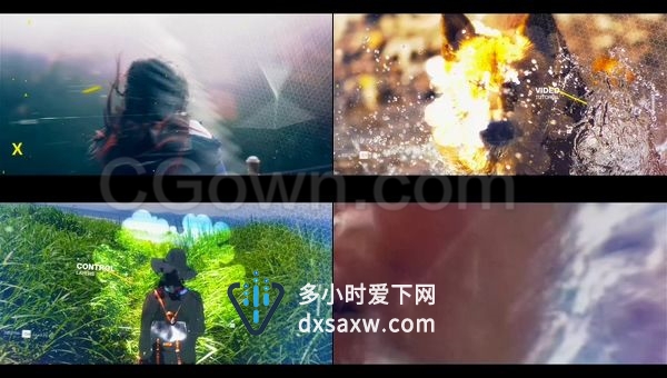 视差网格转场动态时尚城市旅游公司介绍动感宣传视频-AE模板下载