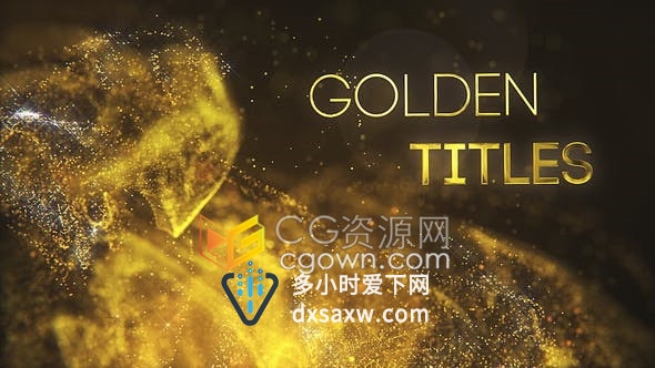 抽象美丽金色粒子背景演示颁奖晚会虚拟现实游戏文字标题预告片-AE模板