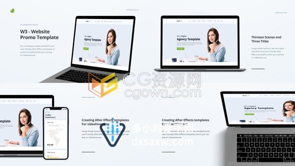 MacbookPro与iPhone11ProMax动画效果介绍网站宣传用户UI/UX体验视频-AE模板
