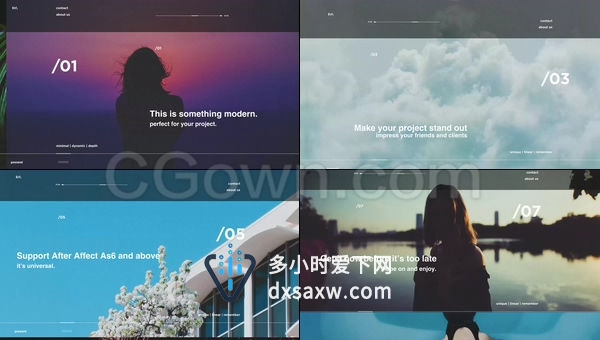 现代简约独特介绍企业宣传开场视频制作-AE模板下载