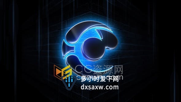 AE模板-制作黑色玻璃发光LOGO动画视频片头工程文件