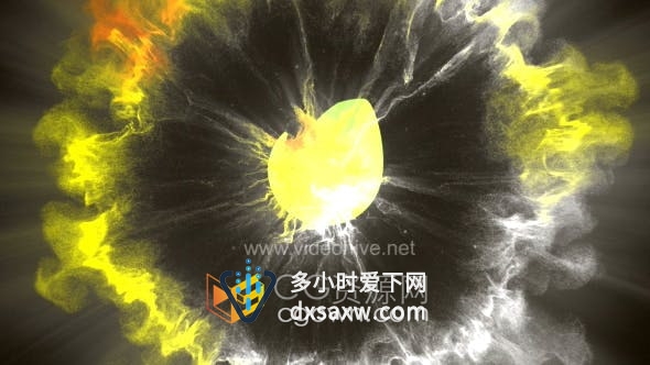 AE模板-美丽优雅色炫彩粒子标志LOGO片头视频动画