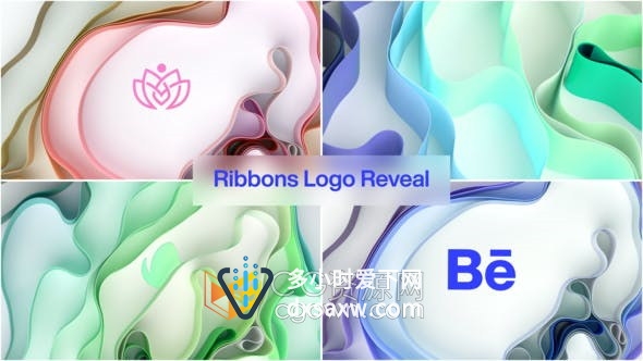 AE模板-3D抽象波浪立体动画LOGO宣传视频片头