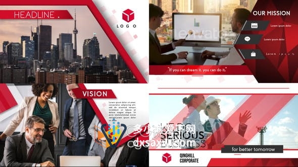 Corporate Profile Presentation AE模板用于宣传公司业务企业简介视频