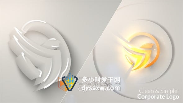 AE模板-制作3D明亮LOGO动画视频片头效果