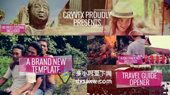 AE模板-旅行指南介经视频游客纪录片视频相册效果制作