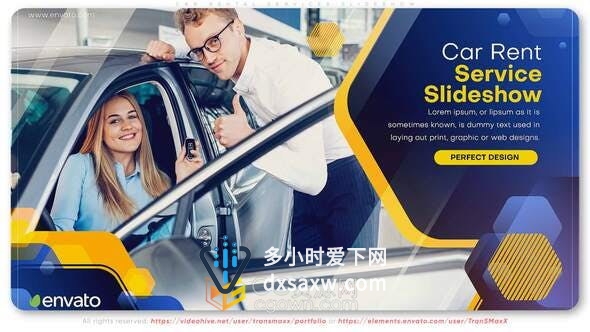 租车服务幻灯片汽车公司4S店宣传介绍广告片视频制作-AE模板